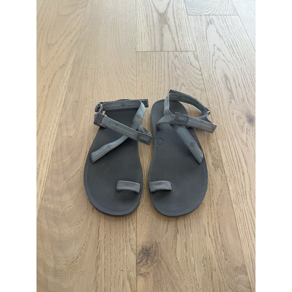 Xero Shoes Z-Trail EV Hiking Sandals Women's 6 Gray Blue Hook & Loop Barefoot